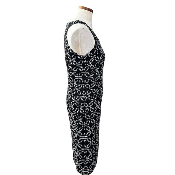 Evan Picone Geometric Sheath Dress 4 Black Gray Sleeveless Career Cocktail Party - Picture 11 of 13